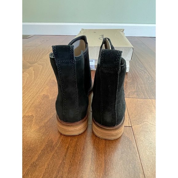Clarks Clarksdale Arlo Ankle Boots Black Suede Slip on Size 8.5 - Picture 4 of 9